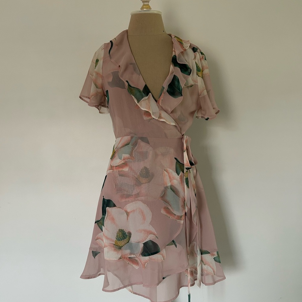 Show Me Your MuMu Blush Floral Mini Dress